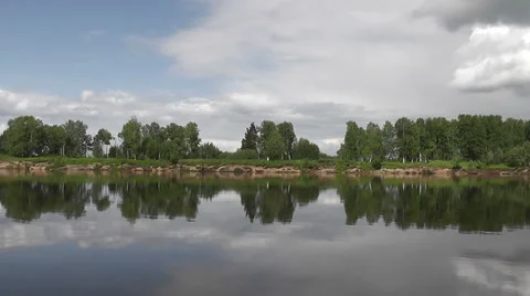 River in Siberia in the summer Stock Footage 42499884