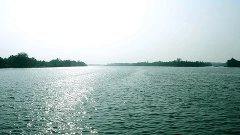 River side beautiful landscape Stock Footage 87162838