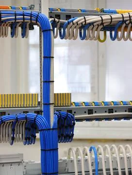 The river side of the electrical panel. Stock Photos