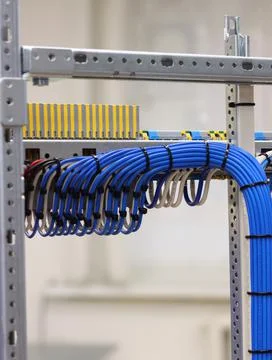The river side of the electrical panel. Stock Photos
