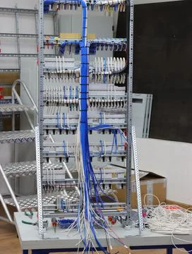 The river side of the electrical panel. Stock Photos