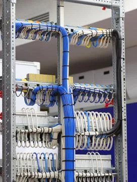 The river side of the electrical panel. Stock Photos