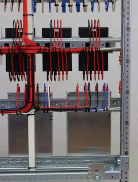 The river side of the electrical panel. Stock Photos