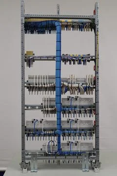 The river side of the electrical panel. Stock Photos