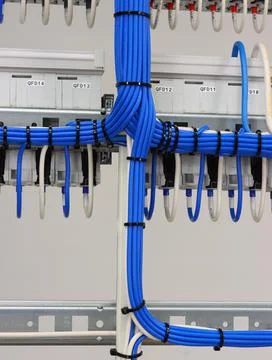 The river side of the electrical panel. Stock Photos