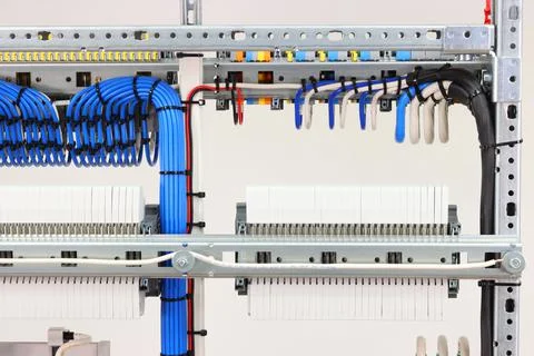 The river side of the electrical panel. Stock Photos
