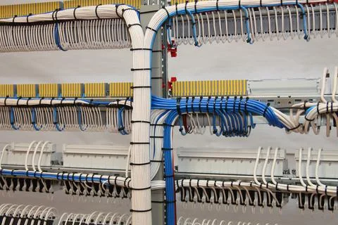 The river side of the electrical panel. Stock Photos