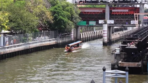 River Side Small Boats In Bangkok Stock Footage 53897186