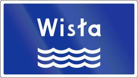 River Sign In Poland Stock Illustration