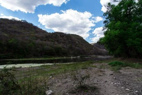 River with sky Stock Photos