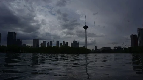 River skyline Stock Footage 125732785