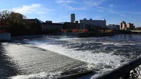 River, Skyline, Rapids Stock Footage 23339745