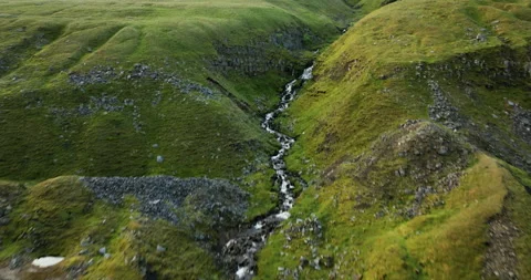 River on the slope of the hill Stock Footage 312414494