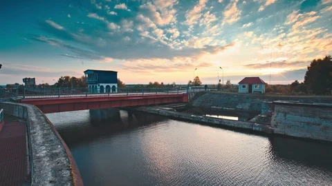 River sluice construction Video stock 89767311