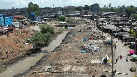 River in the slum Video stock 294353143