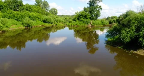 The river is small not wide Stock Footage 141980520