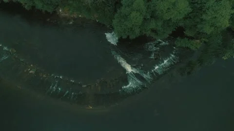 River small waterfall Stock Footage 202375076