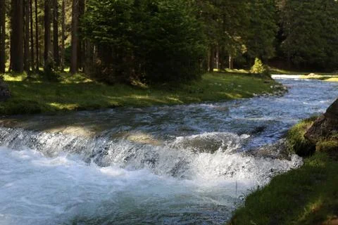 A river with a small waterfall Foto stock