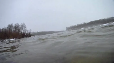 River, snow 스톡 동영상 33415189