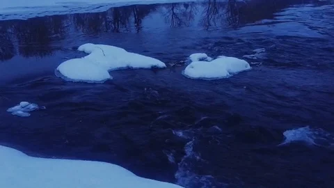 River snow Video stock 103332281