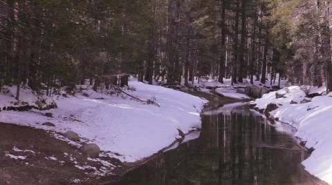 River Snow Nature Stock Footage 681665