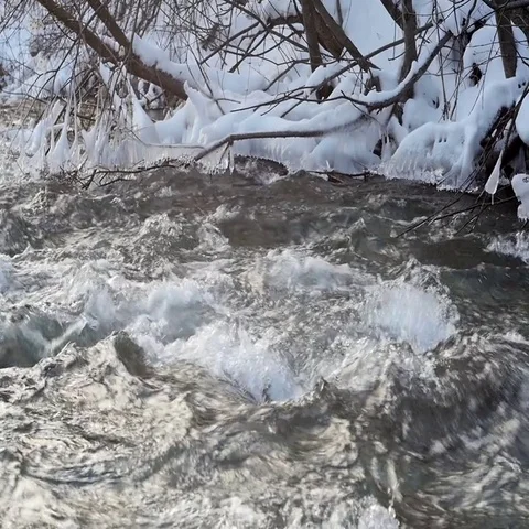 River in snowy forest Stock-Footage 69469890
