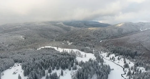 River in the snowy mountains Stock Footage 91535646
