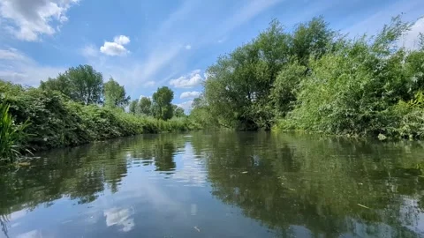 River Soar upstream Calm Clear Day July 2024 Stock Footage 280433416