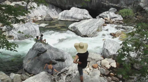 River Spectators Stock Footage 25507642