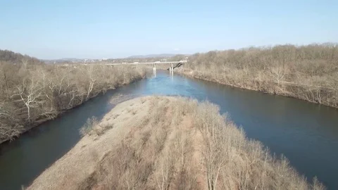 River split island Stock Footage 72920895