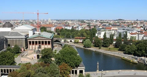 River Spree aerial view Vídeo Stock 96223045
