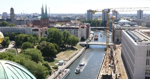 River Spree aerial view Vídeo Stock 96224283