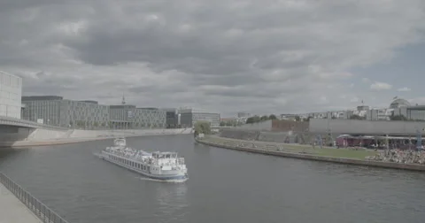 River Spree - Berlin, Germany - 4K Stock Footage 68497875