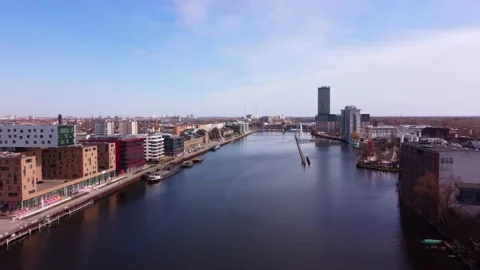 River Spree in the city of Berlin Stock Footage 150347254