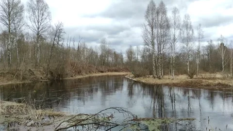 River in spring (1) 4K 30 FPS Video stock 270336502