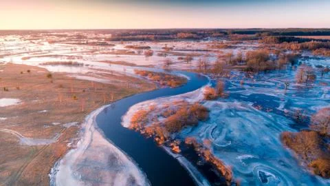 River in spring beginning Stock-Fotos