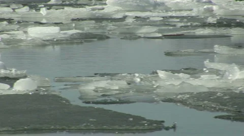 River Spring Ice HD Stock Footage 882223