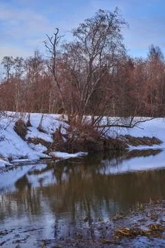 The river in the spring. Melting ice Stock-Fotos