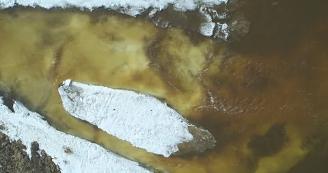 The river in the spring. Melting snow and ice. Stock Footage 89717938