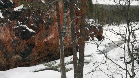 River in spring with snow Stock Footage 123774123
