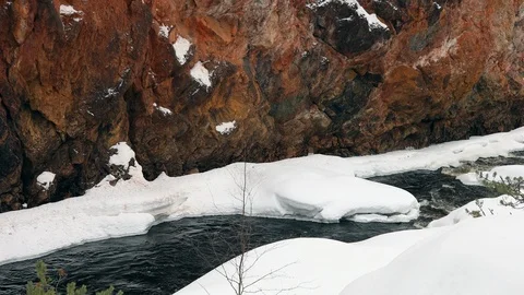 River in spring with snow. Stock Footage 123789777