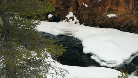 River in spring with snow Stock Footage 123793050