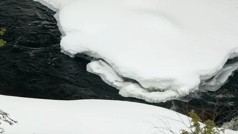 River in spring with snow. Stock Footage 123793109