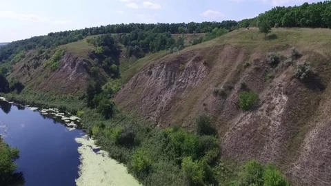 The river with steep banks 5. Stock Footage 81811612