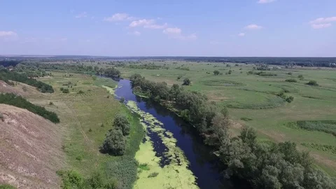 The river with steep banks 9. Stock Footage 81811625