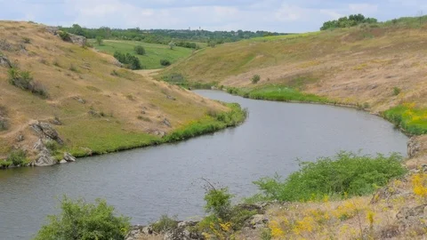 River in The Steppes of Ukraine Stock Footage 126903875