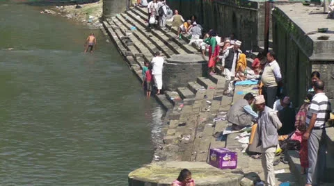 River Steps Nepal 04 .mp4 Video stock 22896572