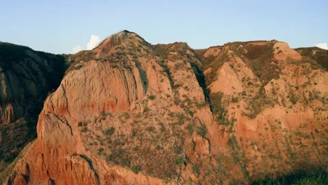 River stone rocks forest mountains travel water green landscape sunset Stock Footage 201672391