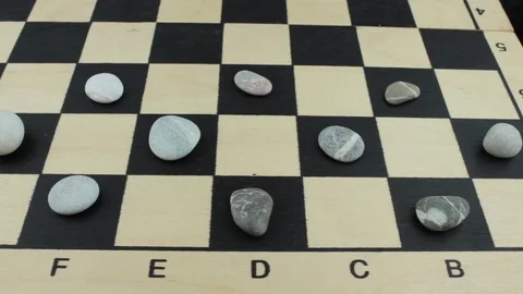 River stones instead of chess Stock Footage 81114086