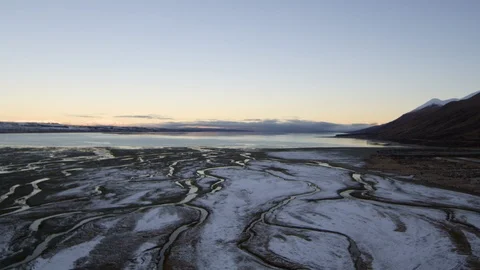 River stream and delta at dusk Stock Footage 116749344